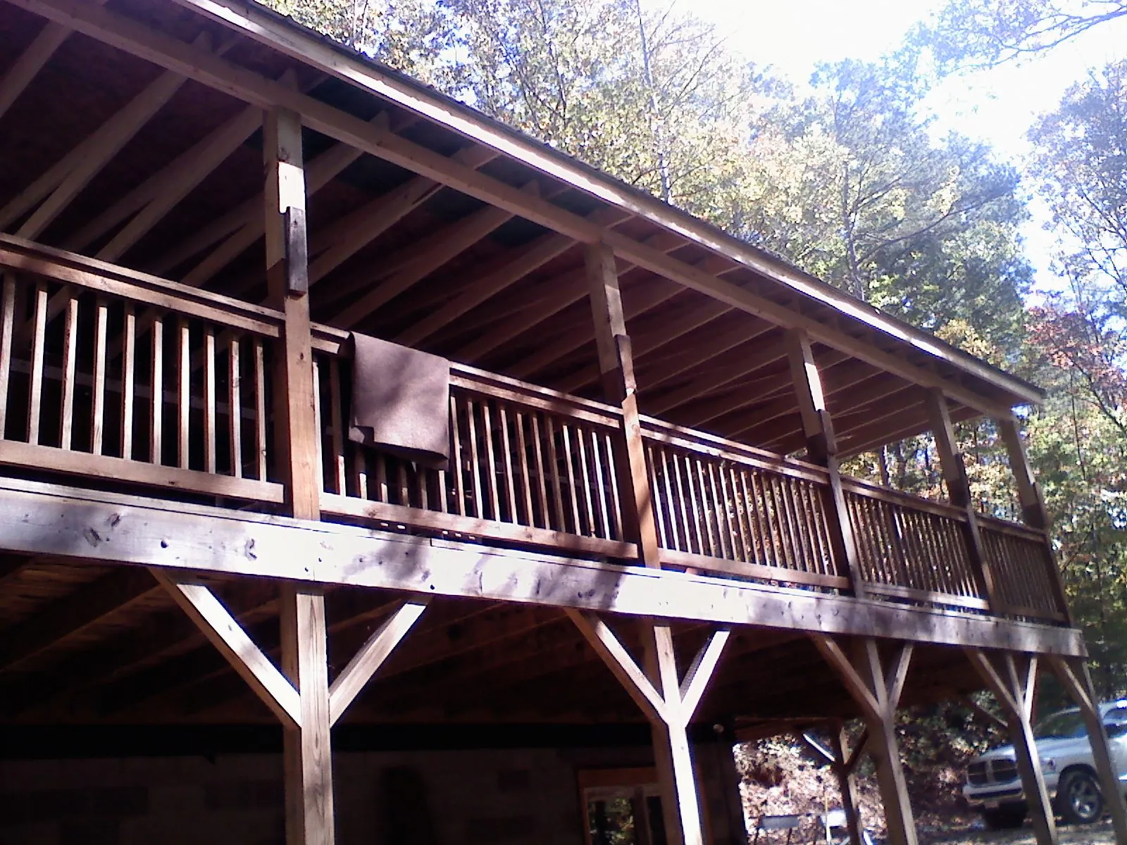 Timber framing under a new elevated porch and deck — Roof Leak Repair in Beaverdam by Roofing Brothers
